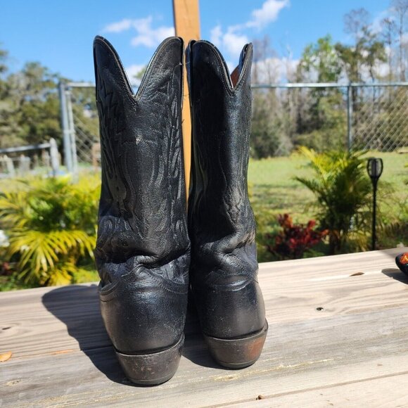 Nocona Imperial Calf Western Boots Men 10 EE Black Western Cowboy NB2005 FLAW - Picture 5 of 16